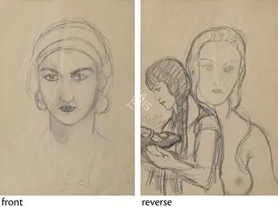 Sher-Gil, Amrita (Artist). Untitled (Self-Portrait), n.d. | Drawing