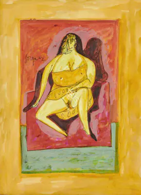 Souza, F.N. (Artist). Untitled (Seated Woman), 1962 | Painting