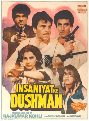 Kohli, Raj Kumar (Producer), Insaniyat Ke Dushman, 1986 | Full Sheet Poster