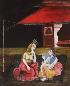 Sohail, Tasadduq (Artist). Women Conversing On A Terrace, n.d. | Painting