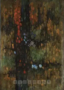 Sharma, O.P. (Artist). Yellow Houses, 1964 | Painting