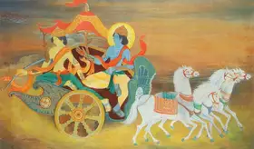 Roy, Khagen (Artist). Parthasharthi, n.d. | Painting