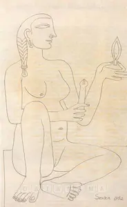 Souza, F.N. (Artist). Nude, 1952 | Drawing