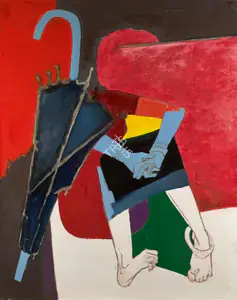 Husain, M.F. (Artist). Umbrella VII, 1978 | Painting
