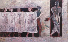 Hebbar, K.K. (Artist). Bribery, 1985 | Painting