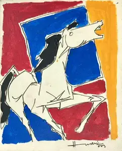 Husain, M.F. (Artist). Untitled (Horse), 2003 | Painting