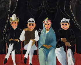 Sanyal, B.C. (Artist). Our Politicians (Facing the Camera), 1979 | Painting
