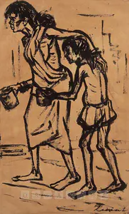 Abedin, Zainul (Artist). The Bengal Famine Series, c.1944 | Painting