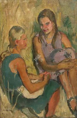 Sher-Gil, Amrita (Artist). Girls In Conversation, 1932 | Painting