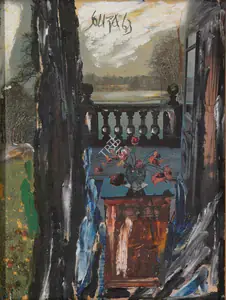Souza, F.N. (Artist). Untitled (Veranda), 1963 | Collage