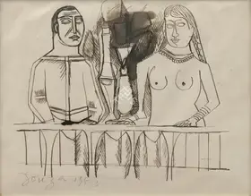 Souza, F.N. (Artist). Untitled (Study for Mystic Repast), 1953 | Drawing