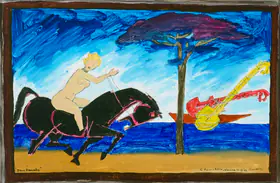 Husain, M.F. (Artist). Blue Danube, 1981 | Painting
