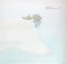 Bendre, N.S. (Artist). Boats on the Brahmaputra, n.d. | Painting