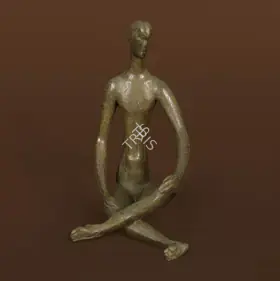 Chowdhury, S. Roy (Artist). Seated Man, 1954-1955 | Sculpture