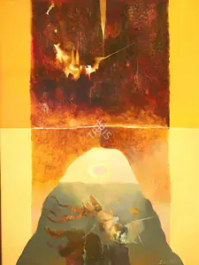 Dasgupta, Bimal (Artist). Untitled (Landscape), 1989 | Painting
