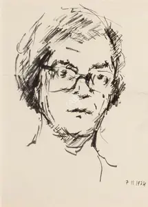 Gaitonde, V.S. (Artist). Self Portrait, 1974 | Drawing