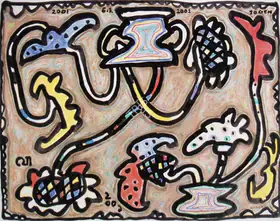 Chowdhury, Jogen (Artist). Flower Vases, 2001 | Drawing