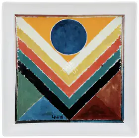 Raza, S.H. (Artist). White Porcelain Plate, 2009 | Painting