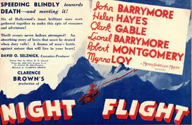 Brown, Clarence (Producer), Night Flight, 1933 | Handbill