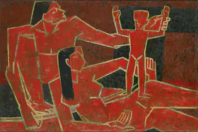 Bendre, N.S. (Artist). Bhil Family, 1957 | Painting