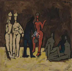 Husain, M.F. (Artist). Bathers, 1957 | Painting