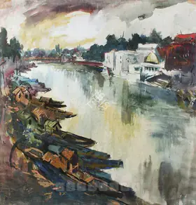 Raza, S.H. (Artist). Kashmir Valley, n.d. | Painting