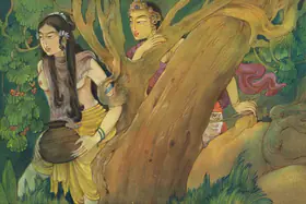 Vijaiwargiya, Ramgopal (Artist). Dushyanta and Shakuntala, n.d. | Painting
