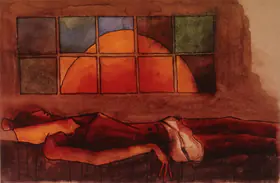 Husain, M.F. (Artist). Bhishma - 10th Day Kurukshetra, n.d. | Painting