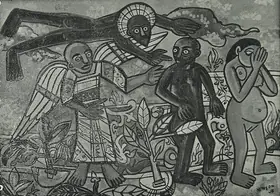 Souza, F.N. (Artist). The Expulsion of Adam and Eve, n.d. | Painting