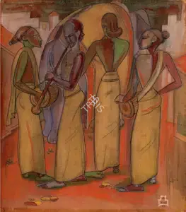 Chavda, Shiavax (Artist). Musicians, 1949 | Painting