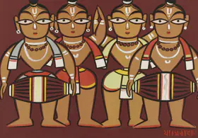 Roy, Jamini (Artist). Untitled (Drummers), n.d. | Painting