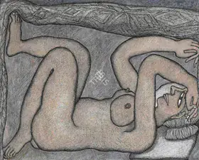 Chowdhury, Jogen (Artist). Woman under the Quilt, 2004 | Painting