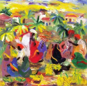 Mani, J. M. S. (Artist). Market Scene, 1989 | Painting