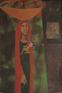Shah, Haku (Artist). Woman Selling Ravanhatta, c.1973 | Painting