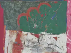 Singh, Anjum (Artist). Three Red Clouds Floating Together, 1997 | Painting