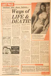 Abbas, Khwaja Ahmad (Columnist). Ways of Life and Death !. In <i>Blitz - Hindi Sanskaran.</i> p. 24. Bombay: R.K. Karanjia, 06 December 1969 | Essay | CinemaEducation | 00465563