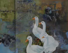 Chowdhury, Arunanshu (Artist). Passage To Mansarovar, 2003 | Painting