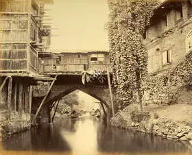 Bourne, Samuel (Photographer). Kashmir - Bridge on the Marqual Canal, c.1865-1866 | Antiquarian Photograph