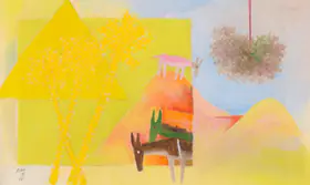 Husain, M.F. (Artist). Three Donkies [Sic], 1971 | Painting