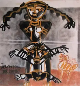 Bandopadhyay, Ramananda (Artist). Kids, n.d. | Painting