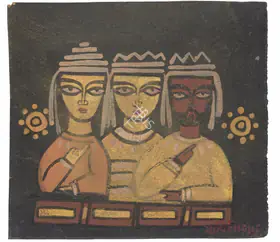 Roy, Jamini (Artist). Untitled (Three Men), n.d. | Painting