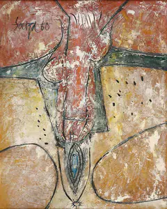 Souza, F.N. (Artist). Lingam and Yoni, 1960 | Painting