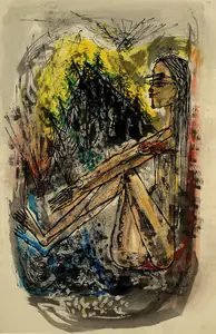 Pai, Laxman (Artist). Woman, 1961 | Painting