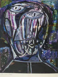 Souza, F.N. (Artist). Untitled (Head), 1966 | Painting