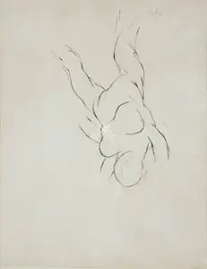 Mehta, Tyeb (Artist). Falling Figure, 1992 | Drawing