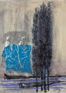 Husain, M.F. (Artist). Untitled (Kashmir), c.1950s | Painting