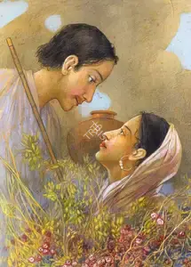 Bukhsh, Ustad Allah (Artist). Sohni And Mahinwal, n.d. | Painting