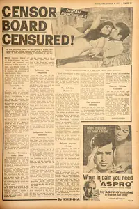 Krishna (Reviewer). Censor Board Censsured !. In <i>Blitz - India's Greatest Weekly.</i> p. 19. Bombay: R.K. Karanjia, 04 December 1971 | Film Review | CinemaEducation | 00143320