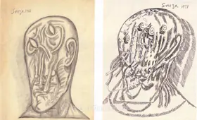 Souza, F.N. (Artist). Untitled (Head In Graphite), 1968 | Graphic Art