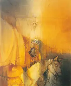 Maitra, Pradip (Artist). Past and Present, n.d. | Painting